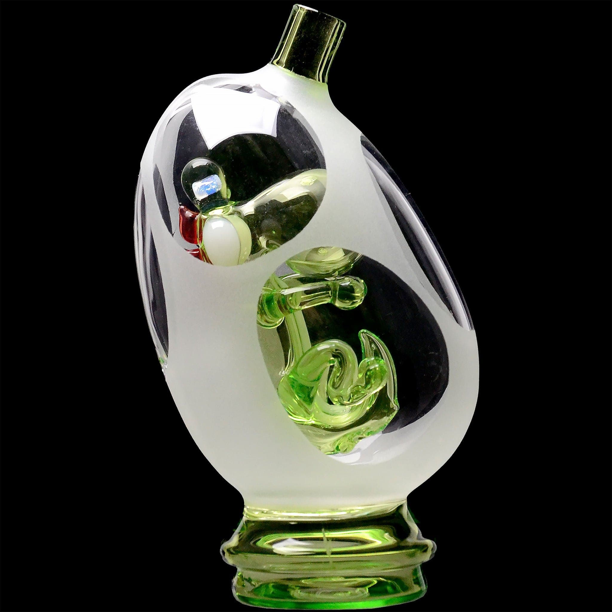Glassic Smoking Accessories Lime Green Glassic Frosted Dino Egg Puffco Peak Glass Attachment