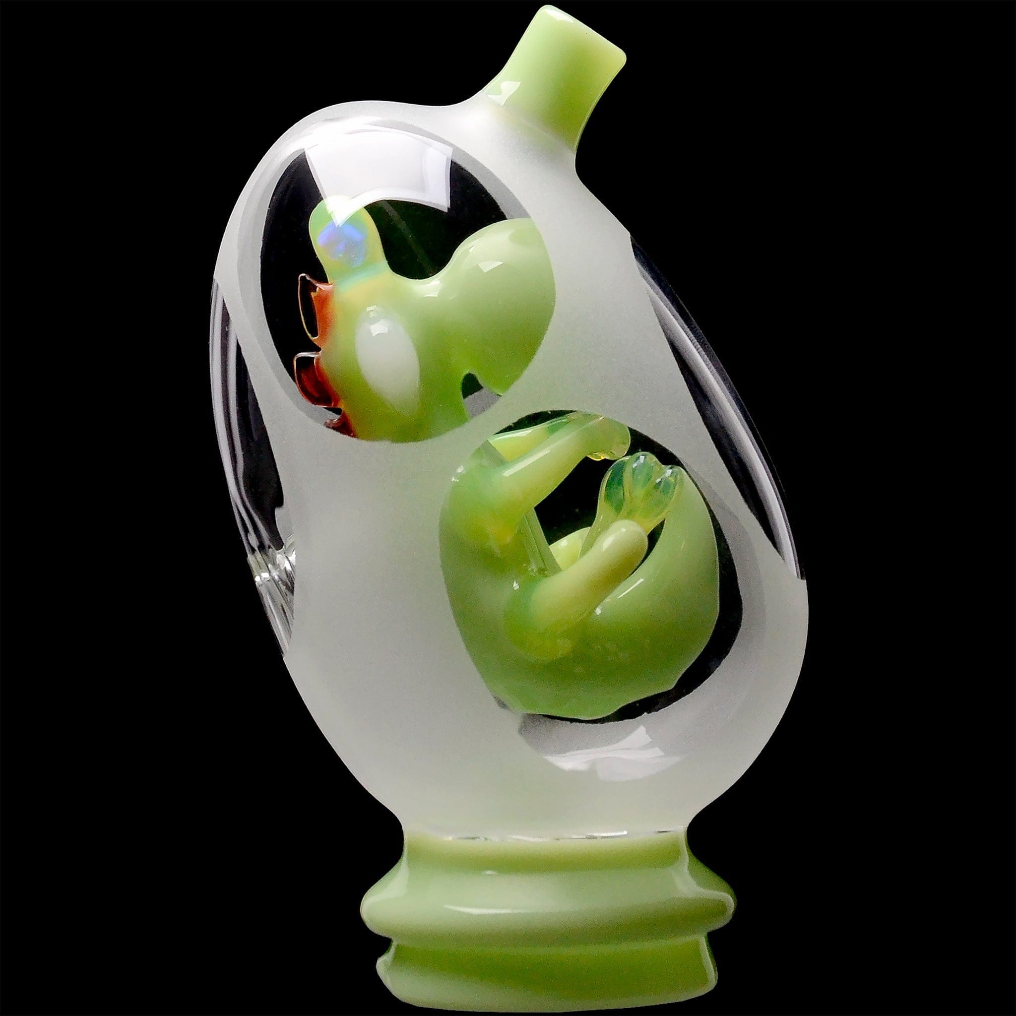 Glassic Smoking Accessories Milky Green Glassic Frosted Dino Egg Puffco Peak Glass Attachment