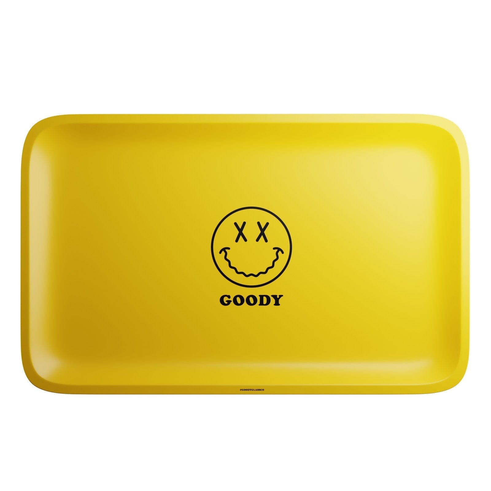 Goody Glass Rolling Tray Medium Yellow Big Face Rolling Tray