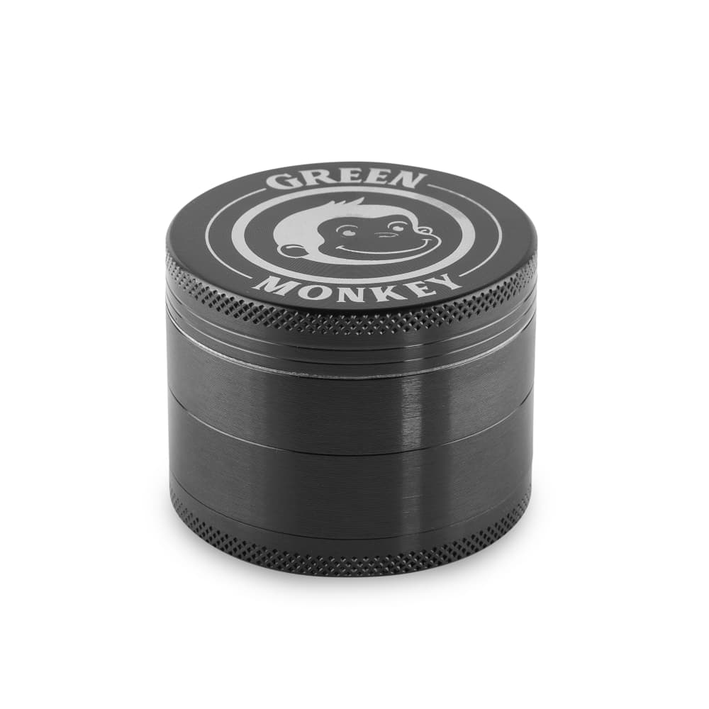 Front view of the Capuchin 55mm Grinder, a metallic, cylindrical grinder positioned against a plain white backdrop.