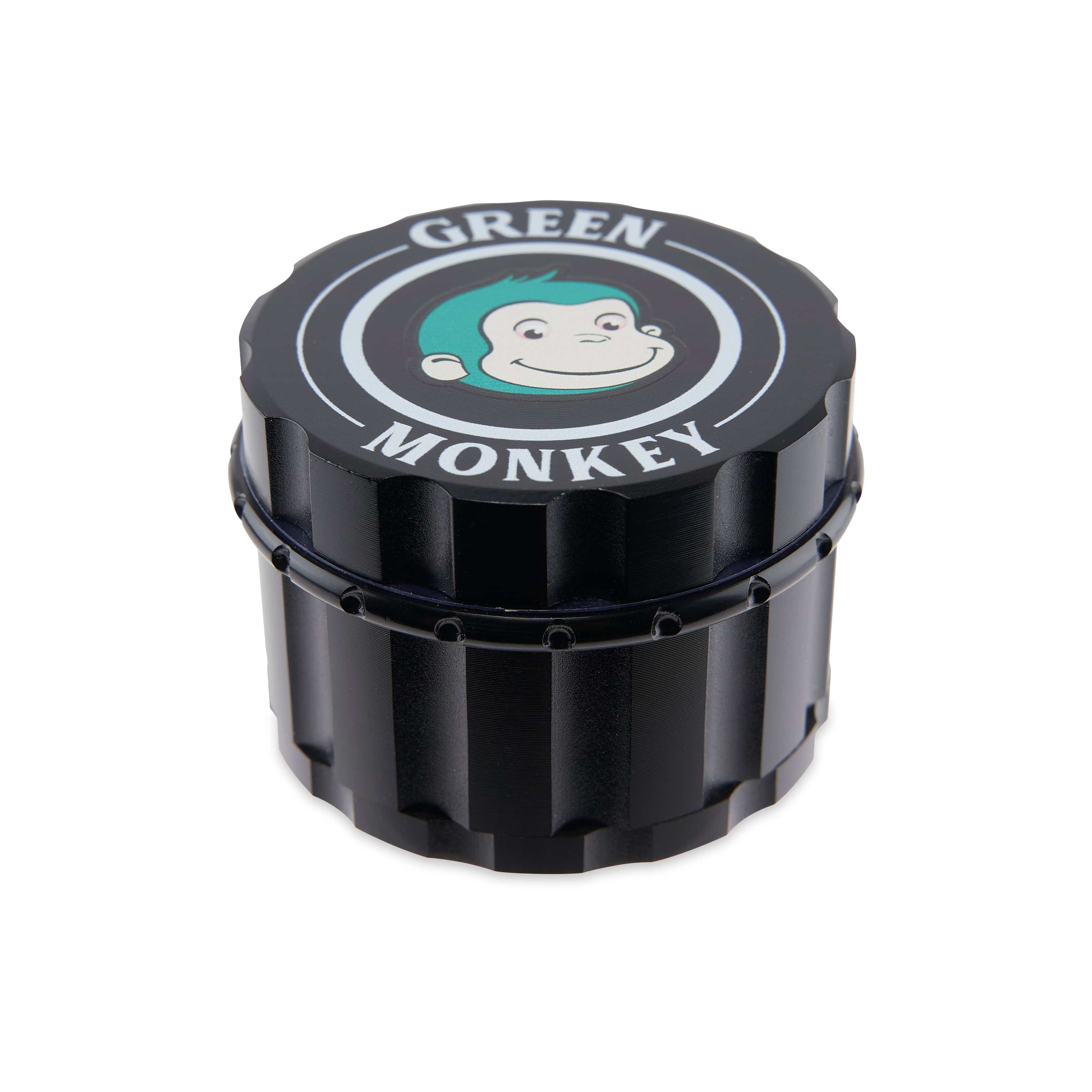 Front view of the Javan 63mm Magnetic Herb Grinder, featuring a dark metallic finish and a multi-tiered cylindrical design.