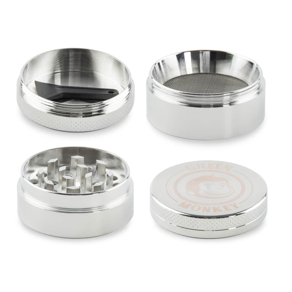 Close-up of the Capuchin 40mm Grinder, displaying its metal grinding teeth from a slightly angled, top-down perspective.