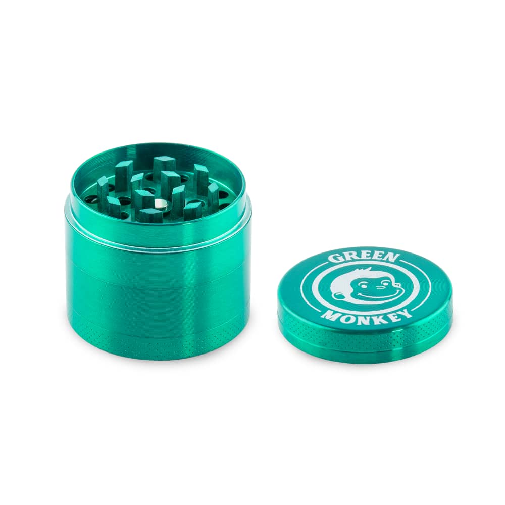 Front view of the Capuchin 40mm Grinder, a silver metal grinder with multiple tiers visible in a studio shot.