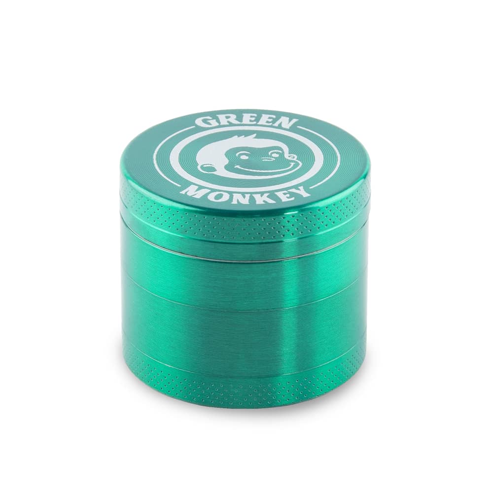 Front view of the Capuchin 40mm Grinder, a silver metallic grinder with a cylindrical shape and visible textured details.