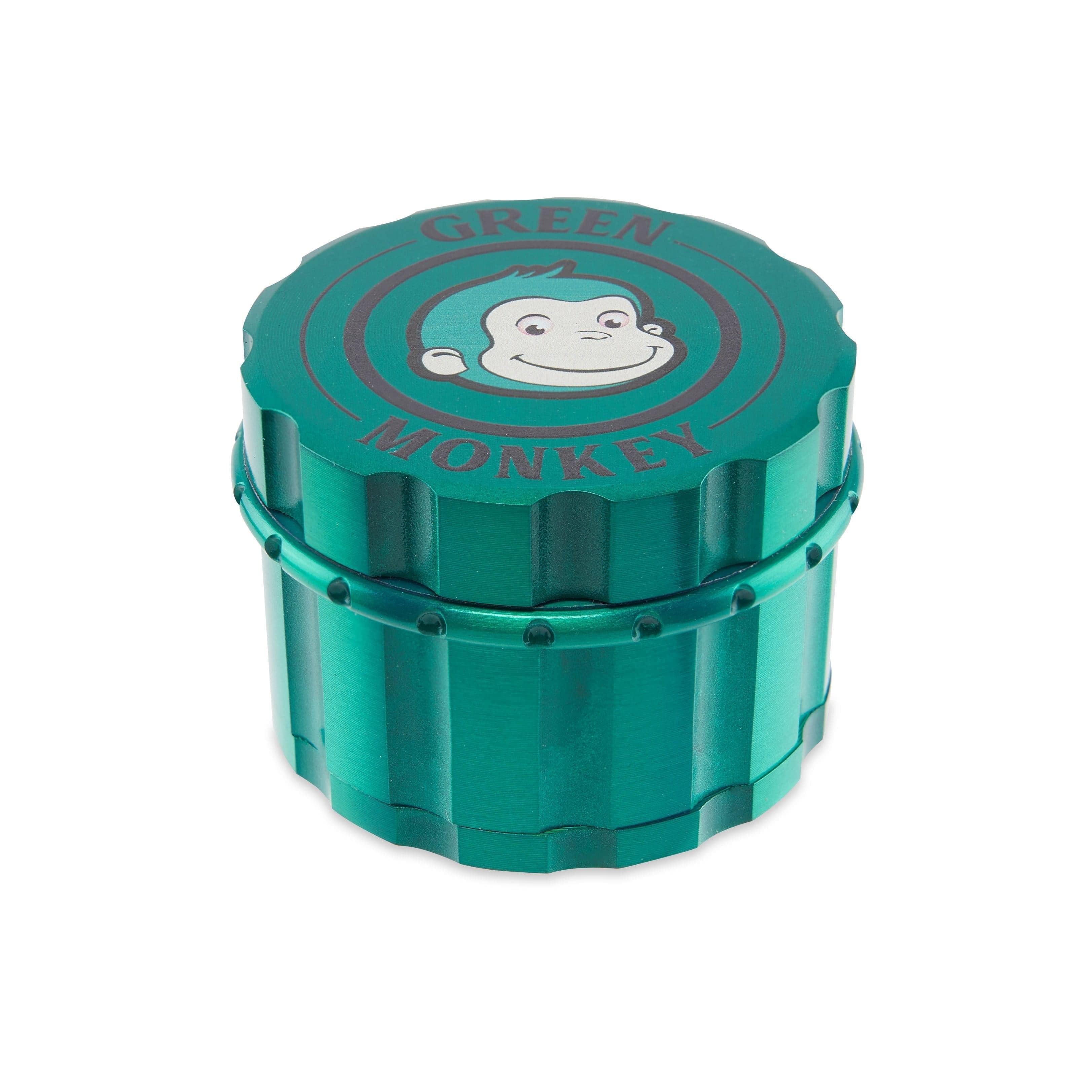 Front view of the Javan 63mm Magnetic Herb Grinder, a multi-tiered metal grinder with a circular design.