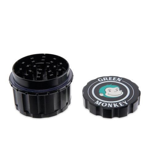 Close-up view of the Javan 63mm Magnetic Herb Grinder, showcasing its multi-tiered, metallic design.