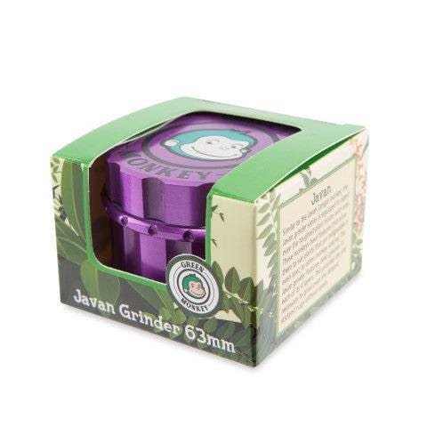 Front view of the Javan 63mm Magnetic Herb Grinder, a silver metal grinder with a dark interior, displayed on a plain white background.