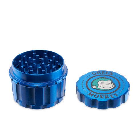 Front view of the Javan 63mm Magnetic Herb Grinder, showcasing its multi-tiered, silver metallic design with a magnetic closure.