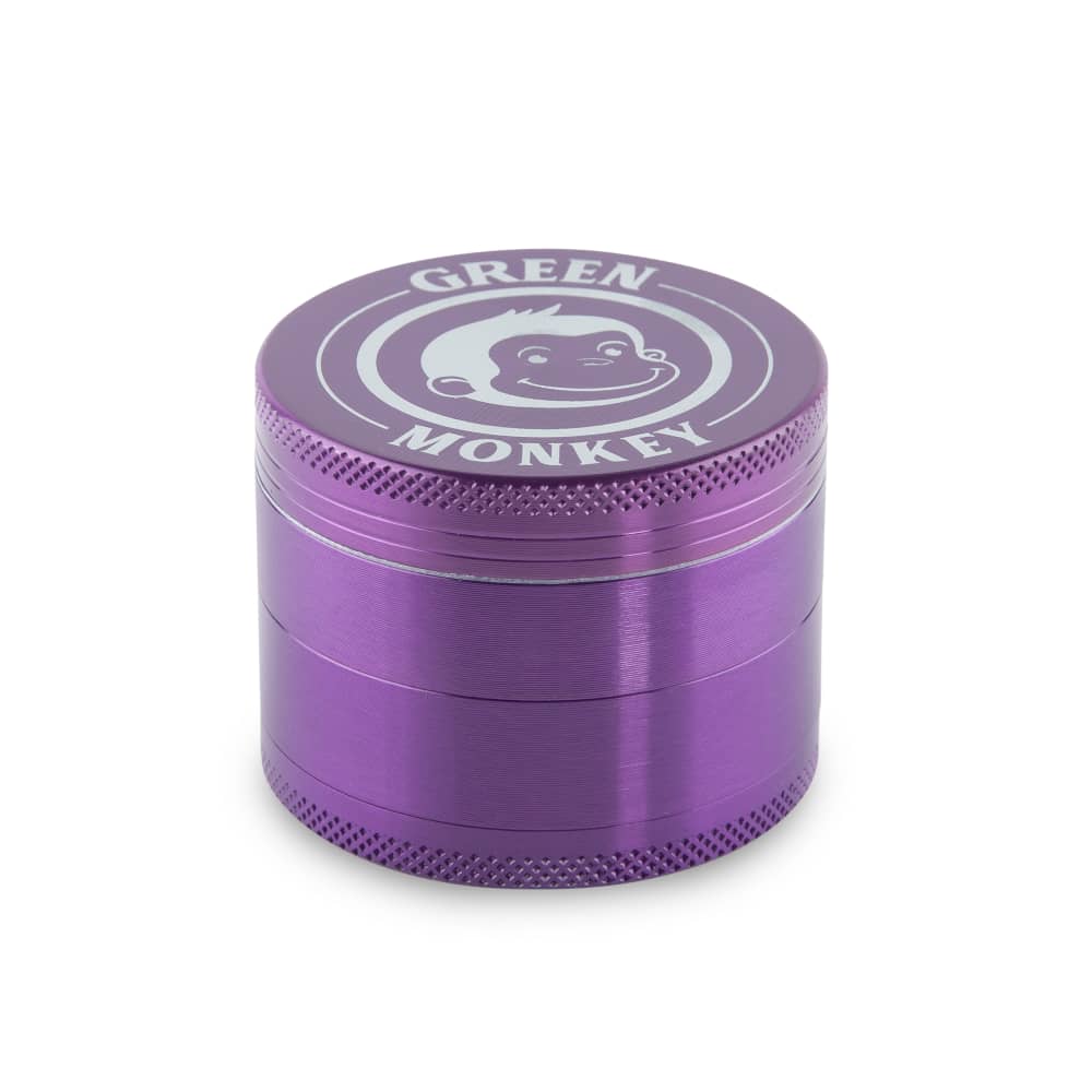 Front view of the Capuchin 55mm Grinder, a metallic, cylindrical device with a textured surface and a close-up perspective.