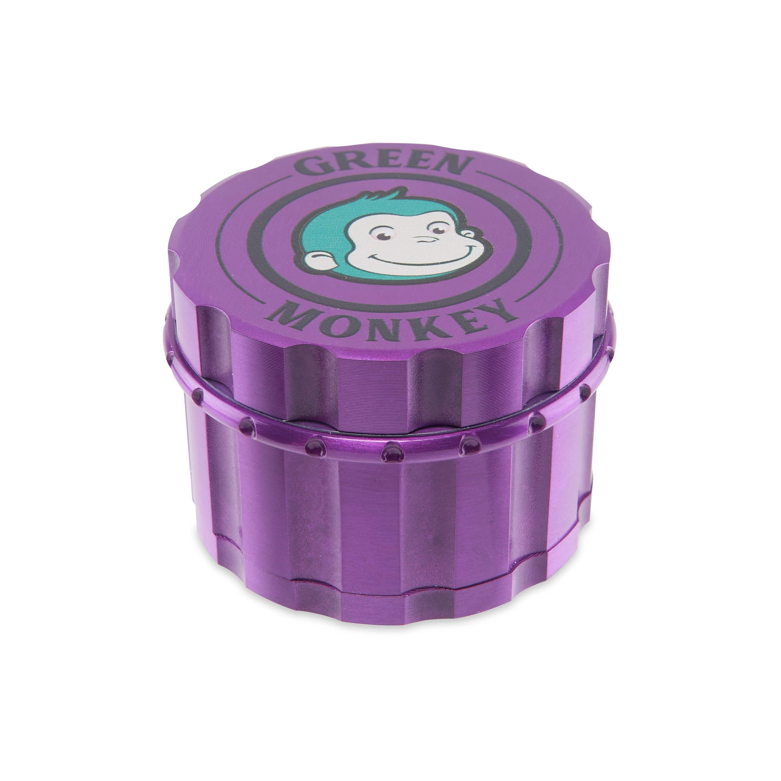 Front view of the Javan 63mm Magnetic Herb Grinder, a metallic purple cylindrical grinder with visible teeth and magnetic closure.