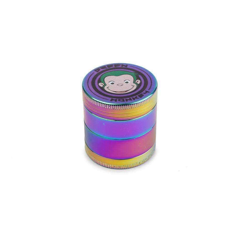 Close-up view of the Capuchin 40mm Grinder, showcasing its metallic finish and cylindrical shape against a dark background.