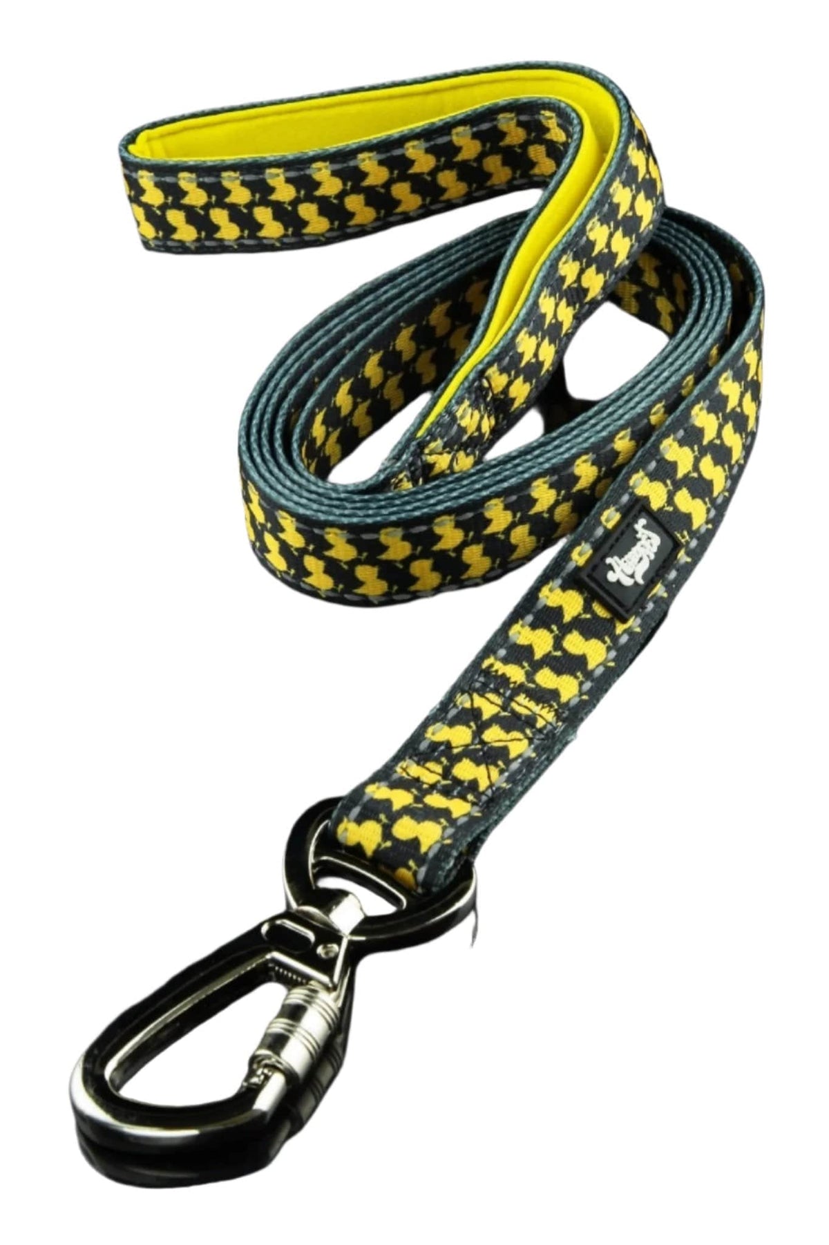 A slightly angled view of the 6' Dog Leash, showcasing its patterned fabric and simple, looped arrangement.