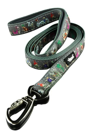 A slightly angled shot of the 6' Dog Leash featuring a dark pattern against a plain white background.