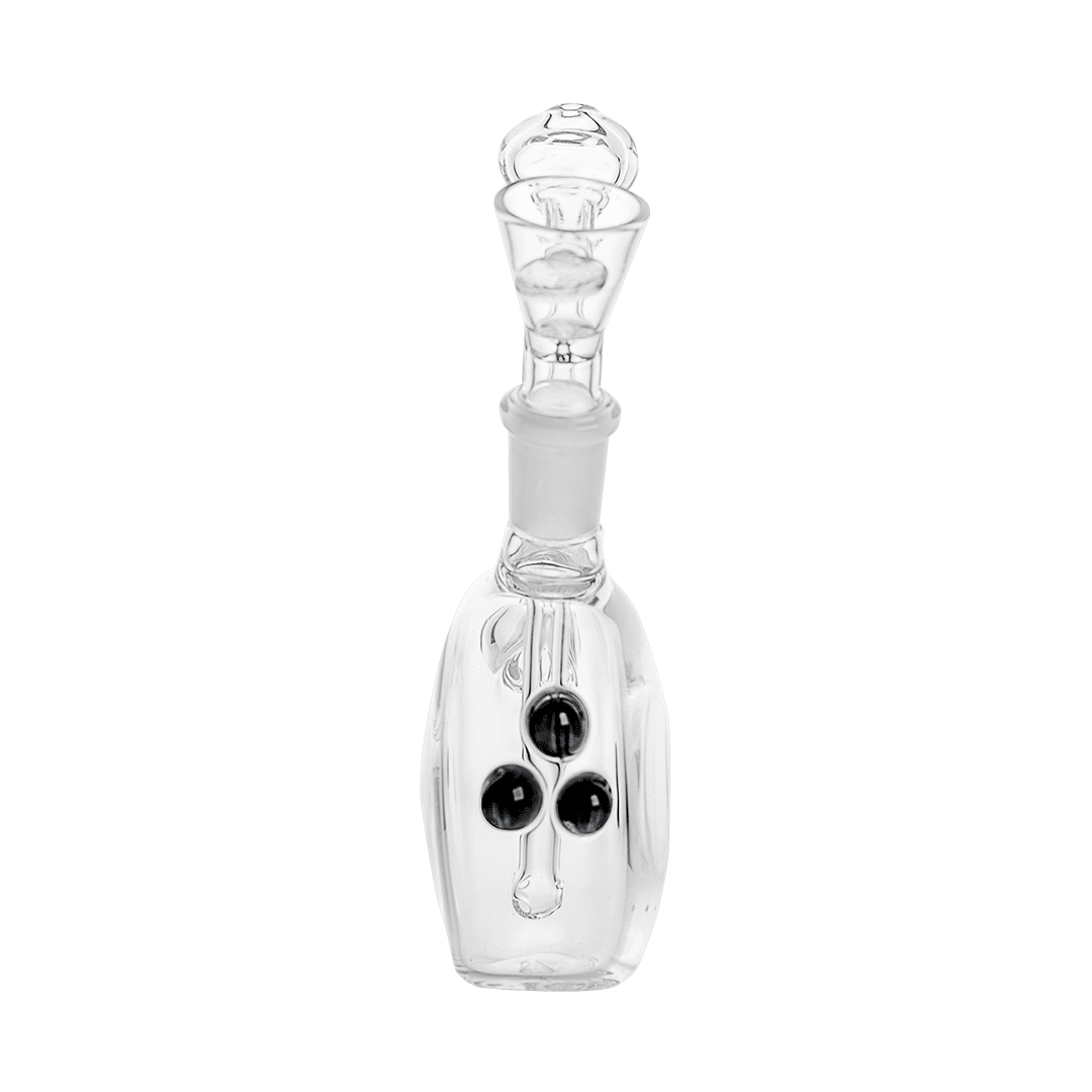 Front view of the Hemper Flavor Saver Rig, a clear glass rig with a rounded base and minimalist design.