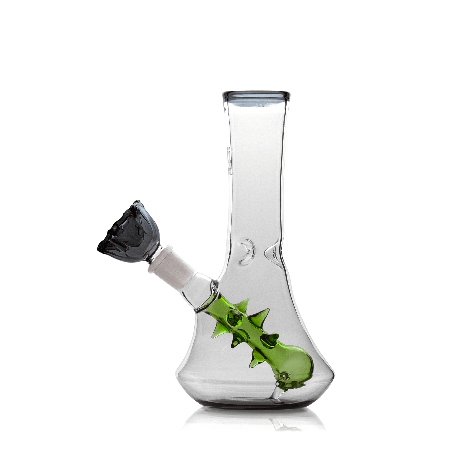 Front view of the Hemper Flower Vase Bong, showcasing its clear glass construction and floral-inspired design.