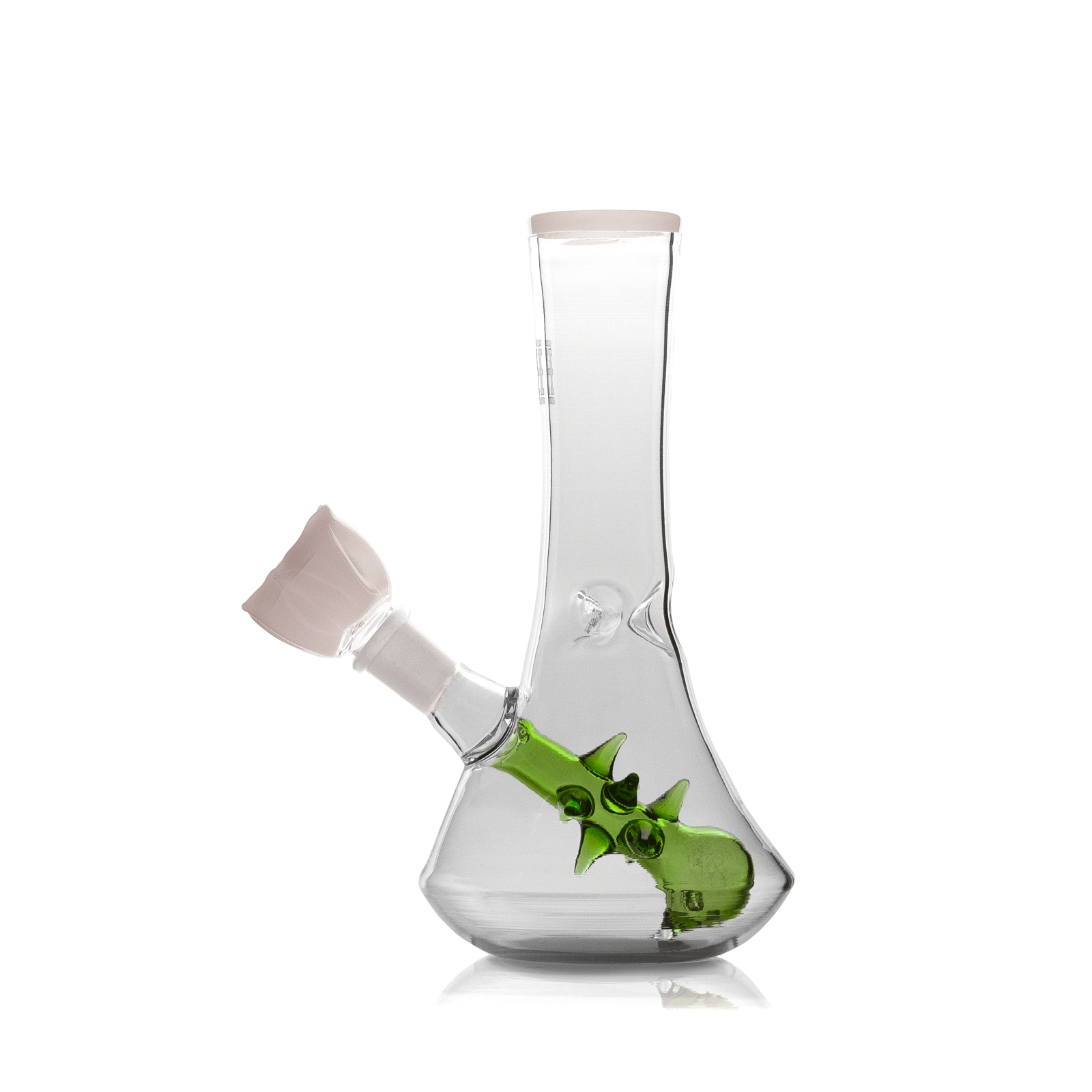 Front view of the Hemper Flower Vase Bong, showcasing its clear glass construction and unique floral-inspired shape.