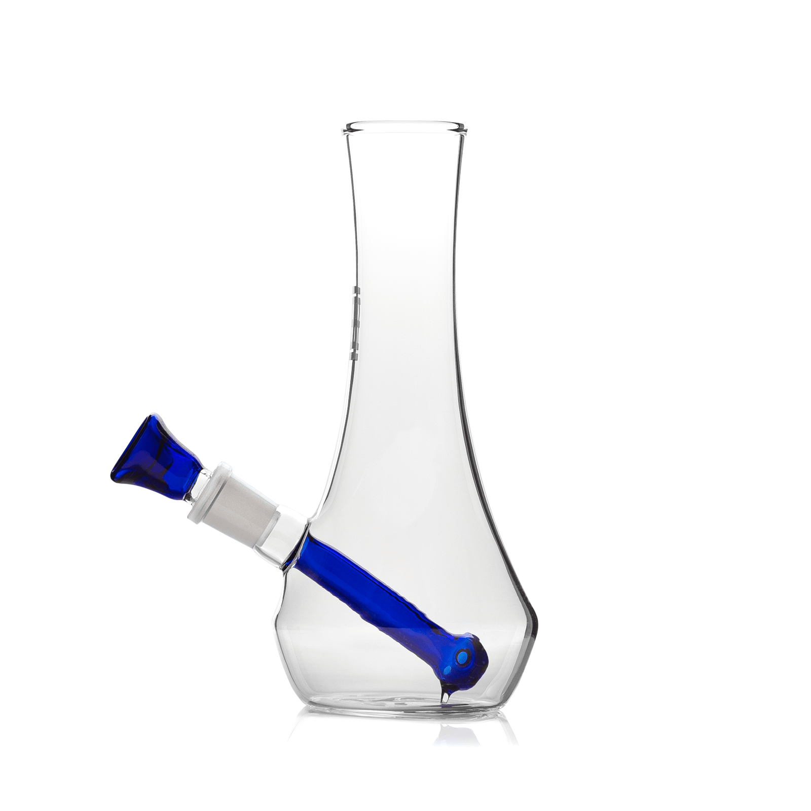 A front view of the Hemper Vase Bong, showcasing its clear glass construction and simple, curved design.