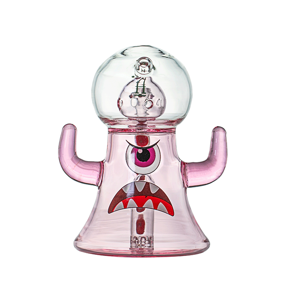 Front view of the Dankzilla XL Bong, a colorful glass piece with a cartoonish monster-like design.