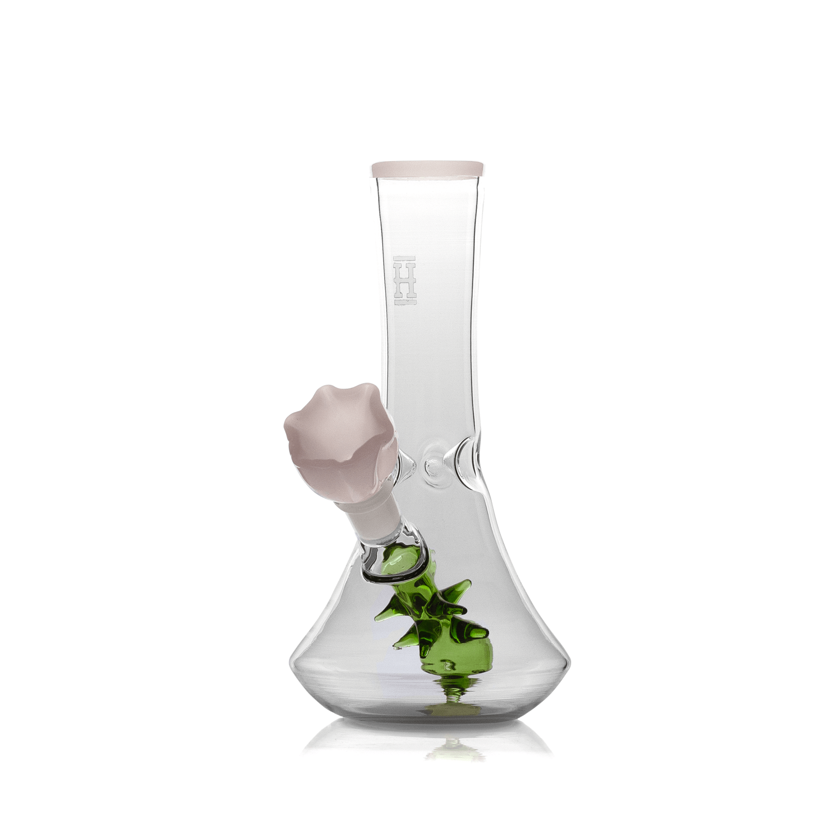 The Hemper Flower Vase Bong is shown in a slightly angled front view, with clear glass forming a floral shape.