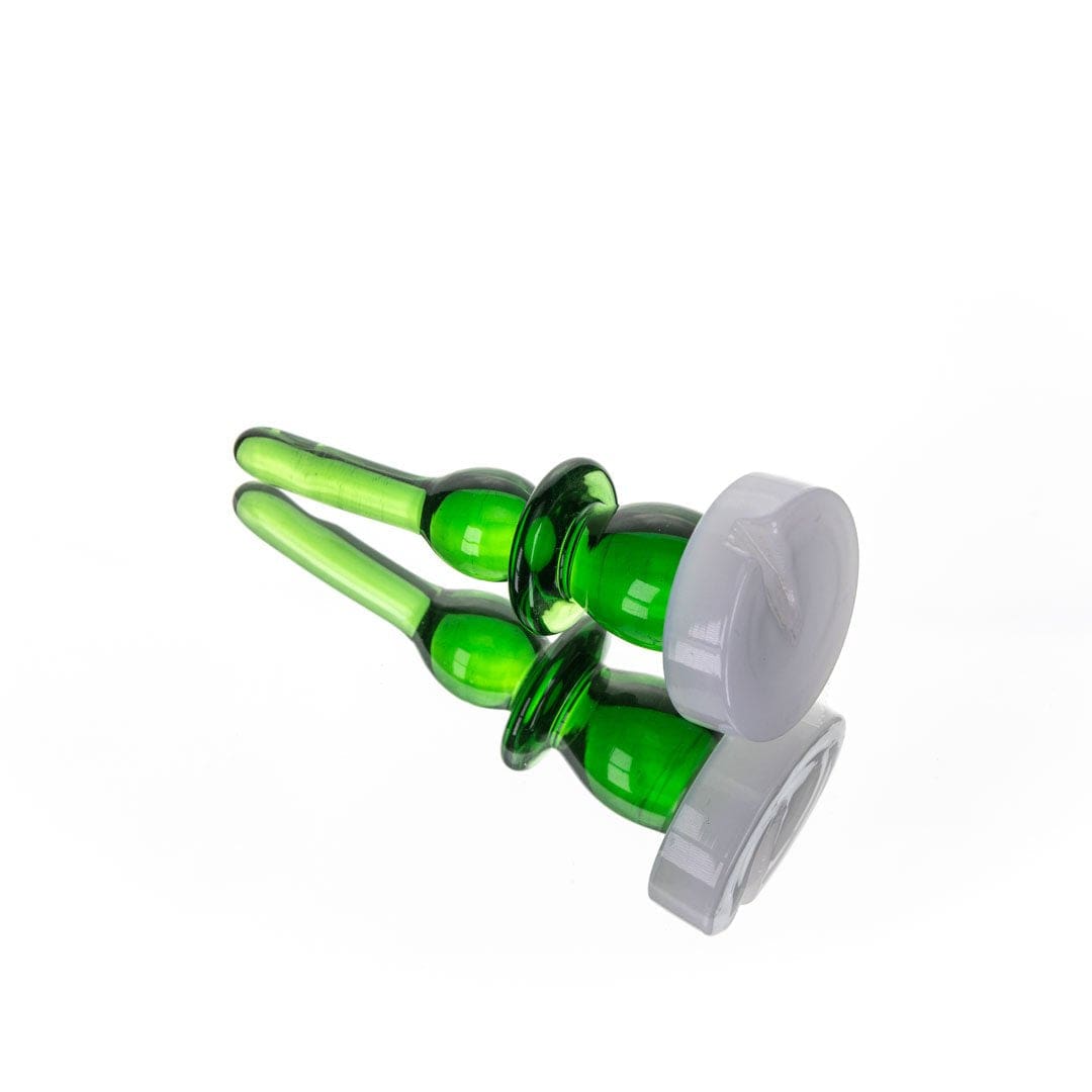 The Bishop Directional Carb Cap + Dab Tool displayed from a slightly elevated angle, showing its smooth, rounded design.