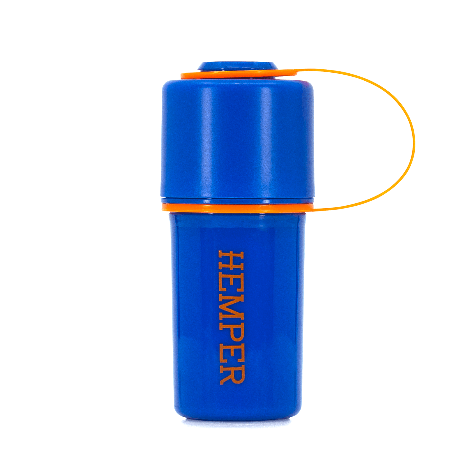 Front view of The Keeper™ By Hemper, a blue protective case with a simple, cylindrical design.