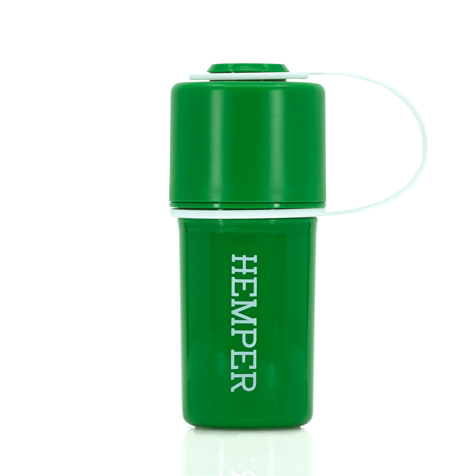 A studio shot of The Keeper™ By Hemper, featuring a sleek, cylindrical container on a bright white surface.