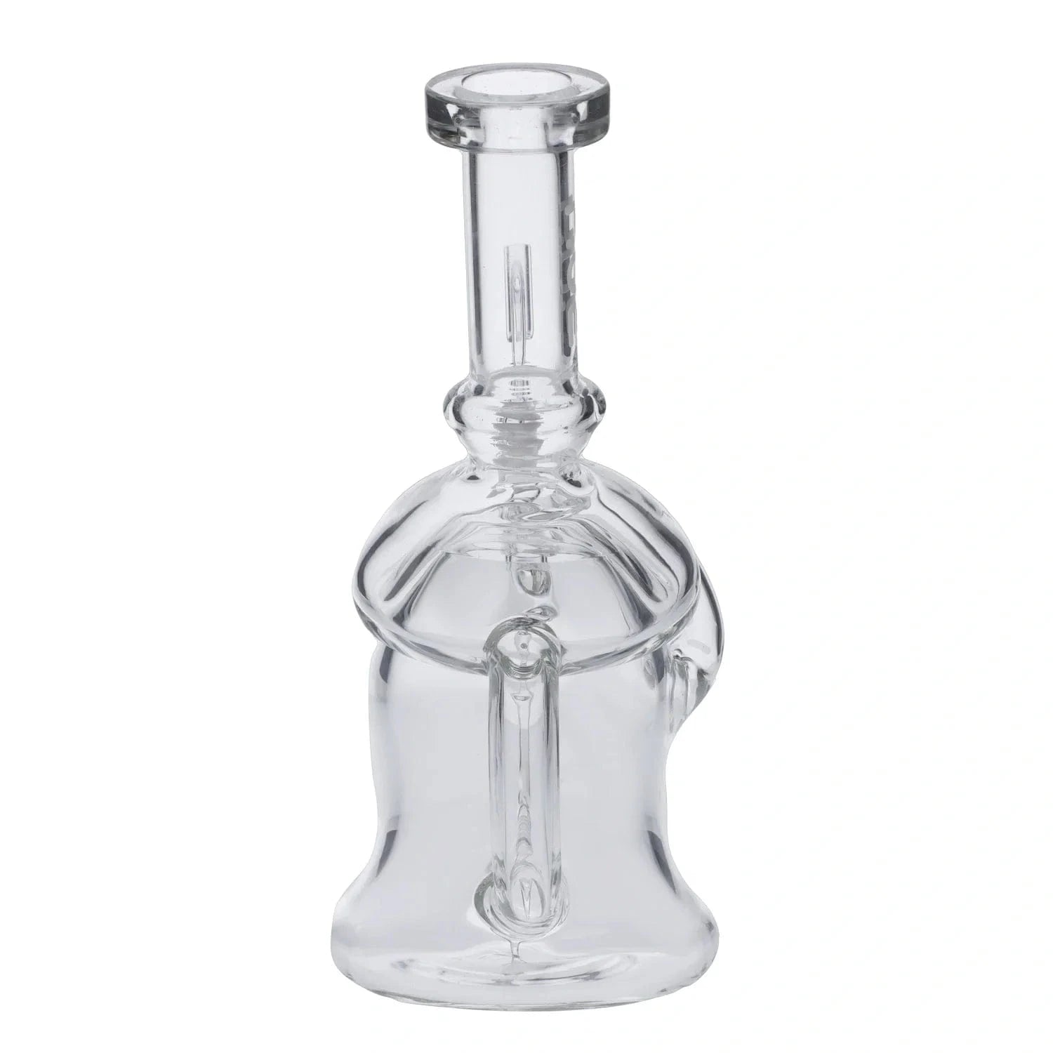 Close-up front view of the Mushroom Dab Rig Clear - 6.8" showing the clear glass neck, domed top, and internal downstem against a white background