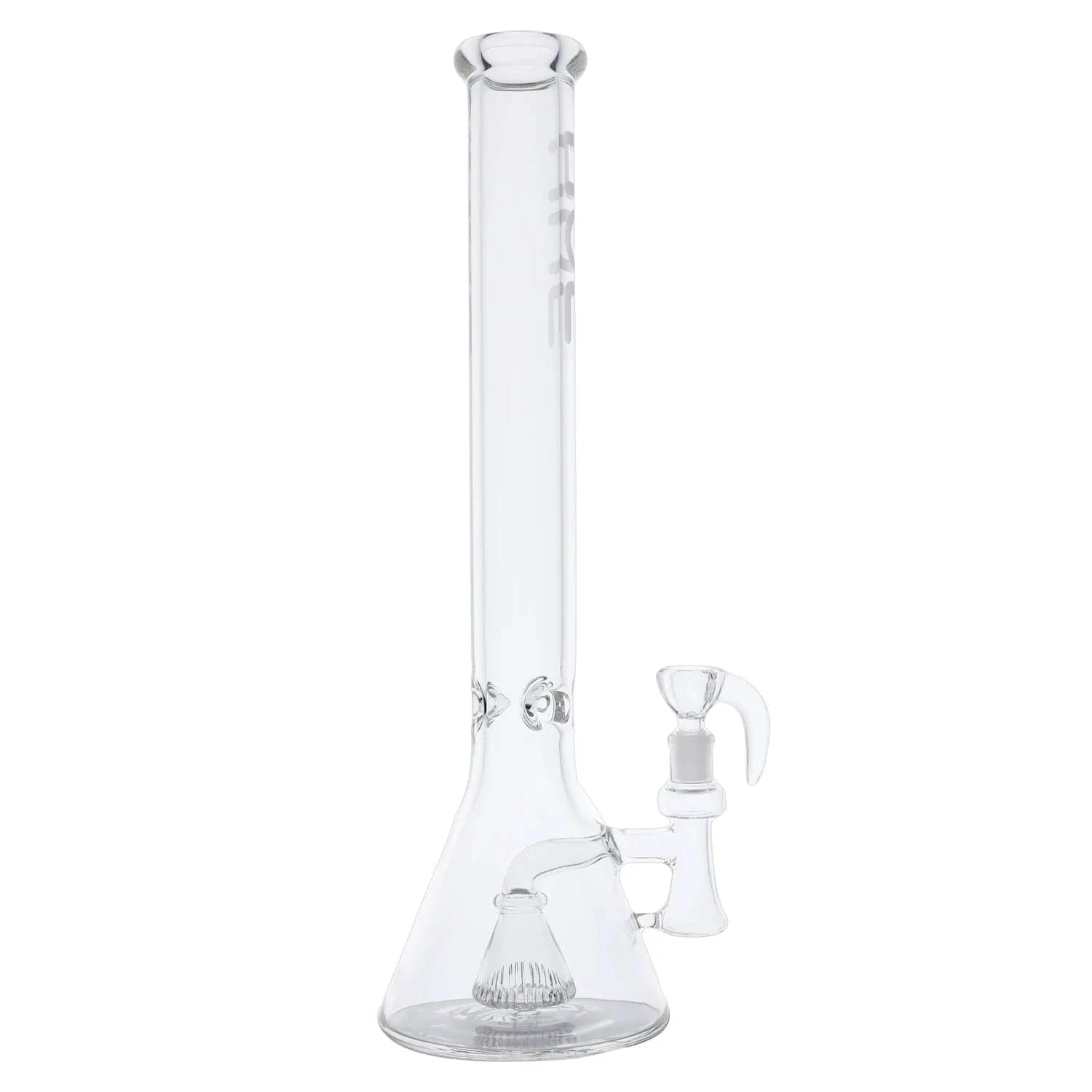 Front view of the Professor Bong Clear - 18.5" showing a tall clear glass beaker base and straight neck against a white background