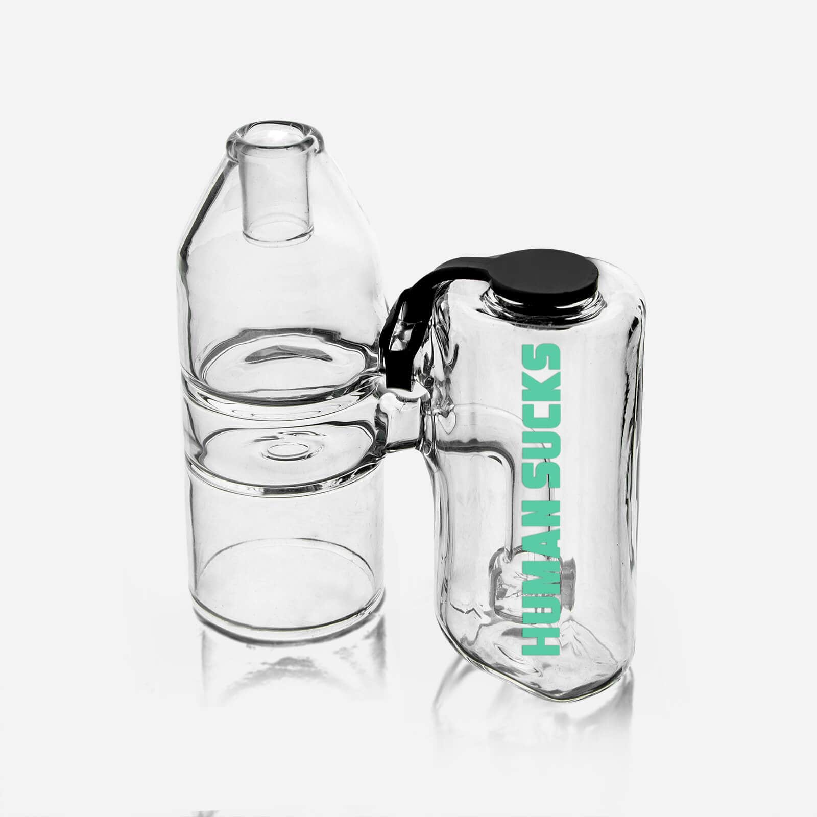 A front view of the STINGER Glass Bubbler, showing the clear glass design against a plain white background.