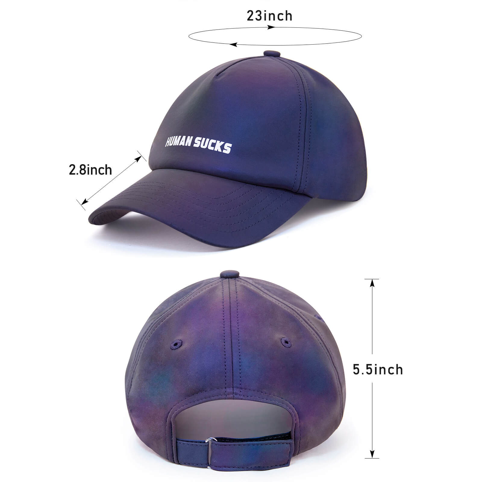 Front view of the Electric Honey Straw and Classic Dab Hat Set, a black hat with a slight curve and adjustable strap.