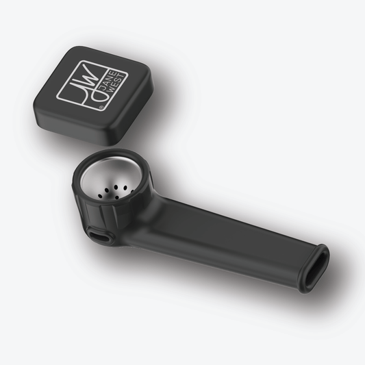 The Outdoor Silicone Pipe is displayed in a close-up, angled shot with a sleek, minimalist design on a neutral background.