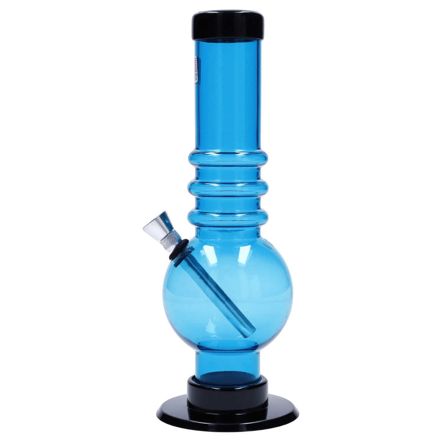JM Plastic Water Pipe Blue Tinted Clear JM Plastics Bubble Base with Grip Acrylic Water Pipe - 9 in.