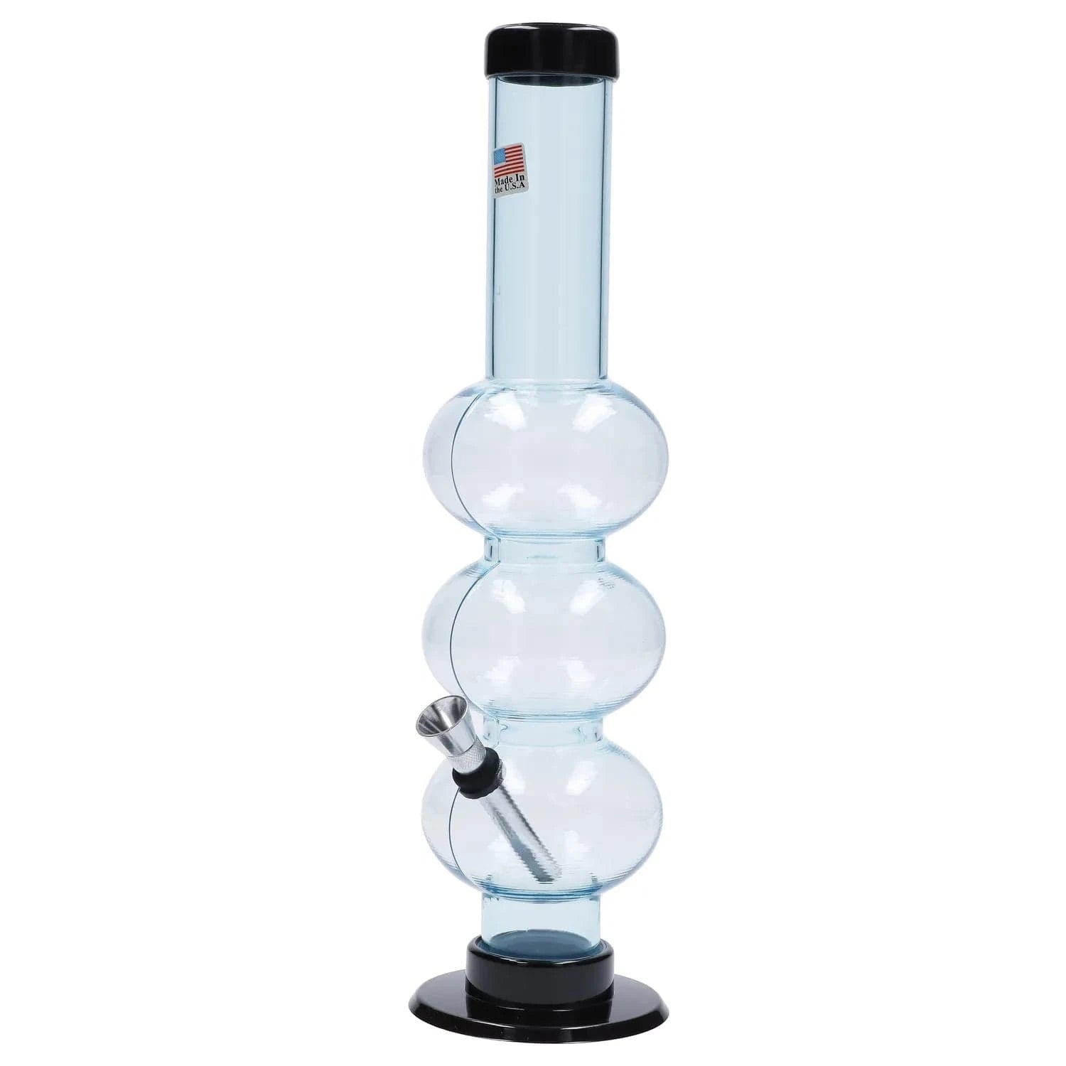 JM Plastic Water Pipe Blue Tinted Clear JM Plastics Triple Bubble Acrylic Water Pipe - 12 in.
