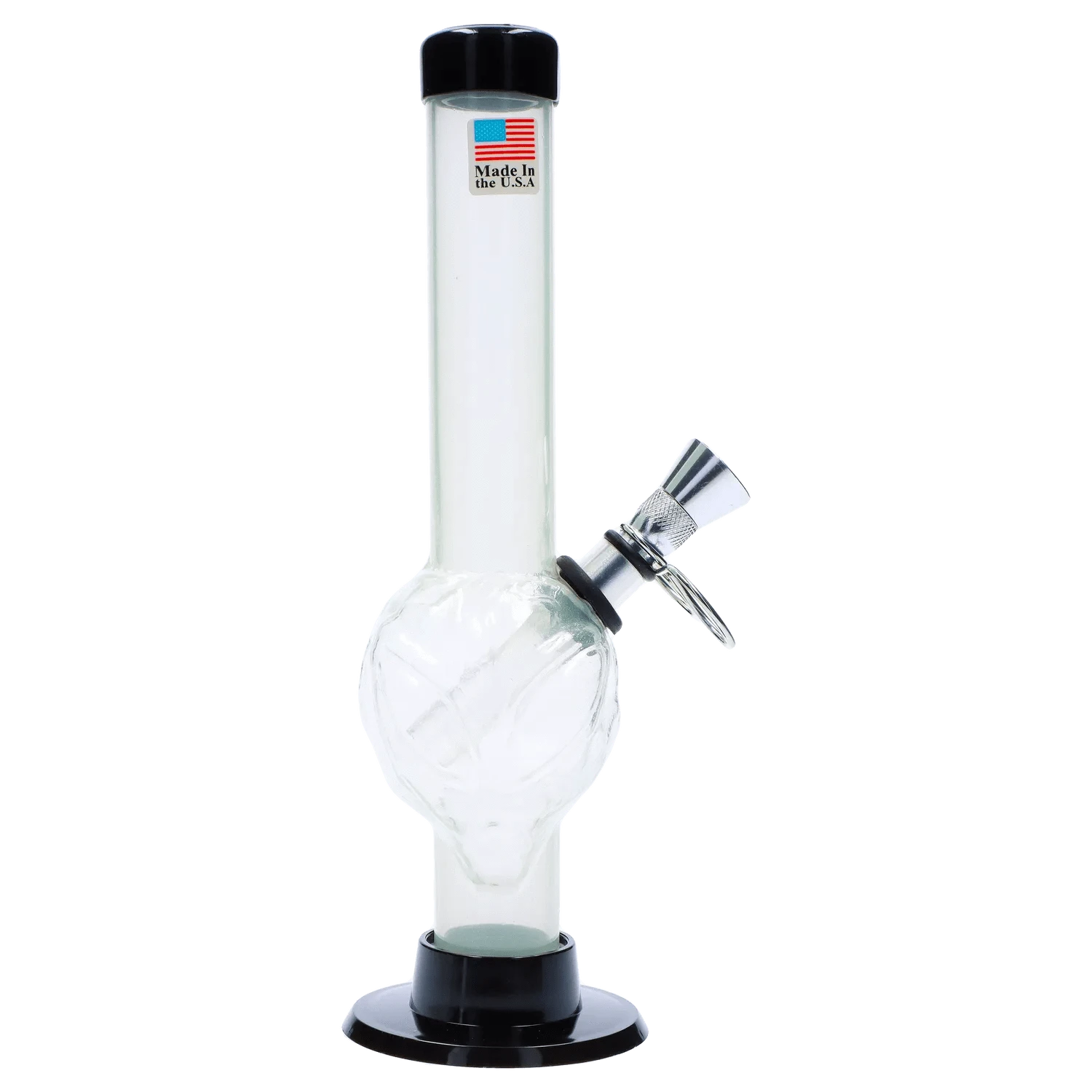 JM Plastic Water Pipe Clear JM Plastics Alien Base with Pull Slide Acrylic Water Pipe - 8 in.