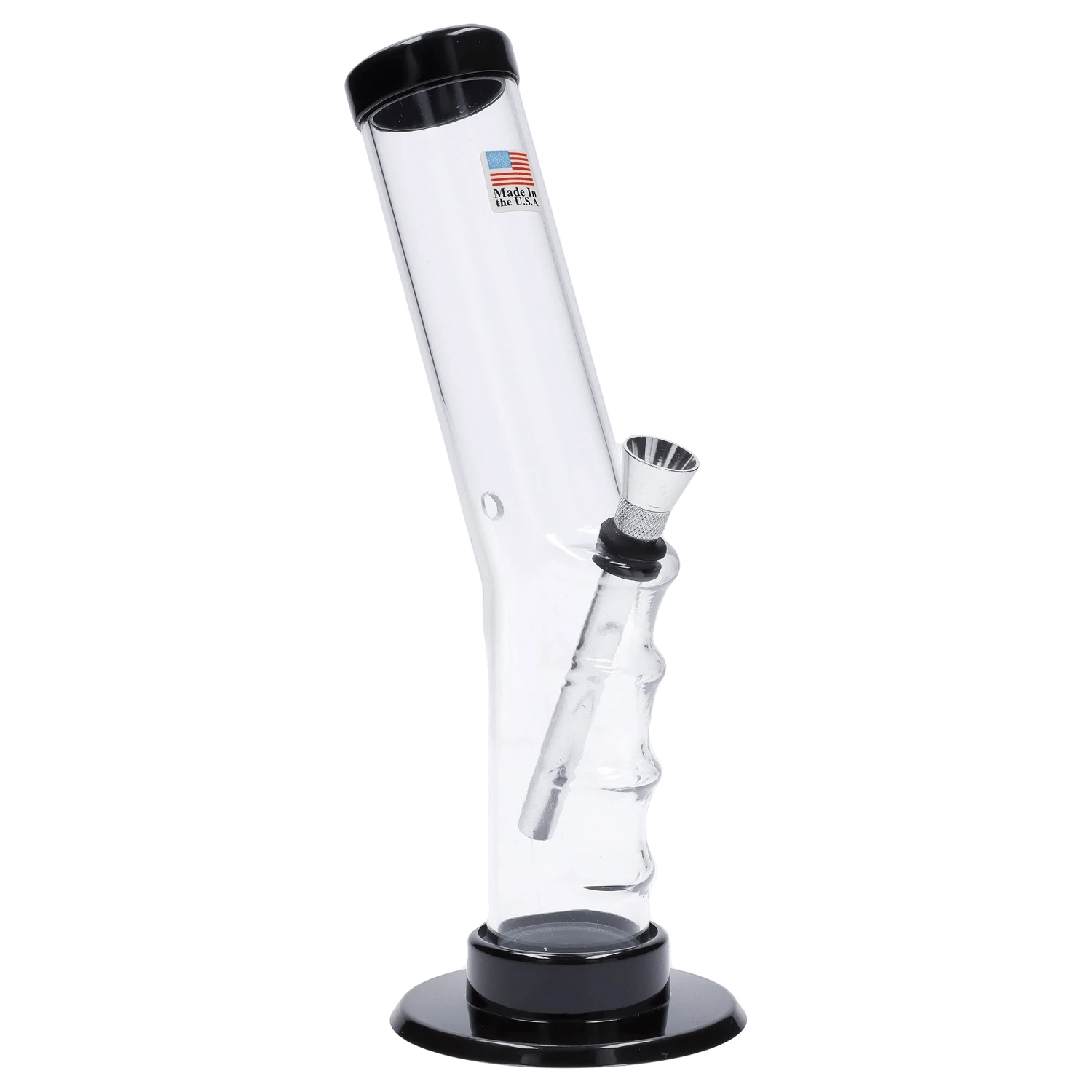 JM Plastic Water Pipe Clear JM Plastics Bent Neck Straight Tube with Grip Acrylic Water Pipe - 9 in.