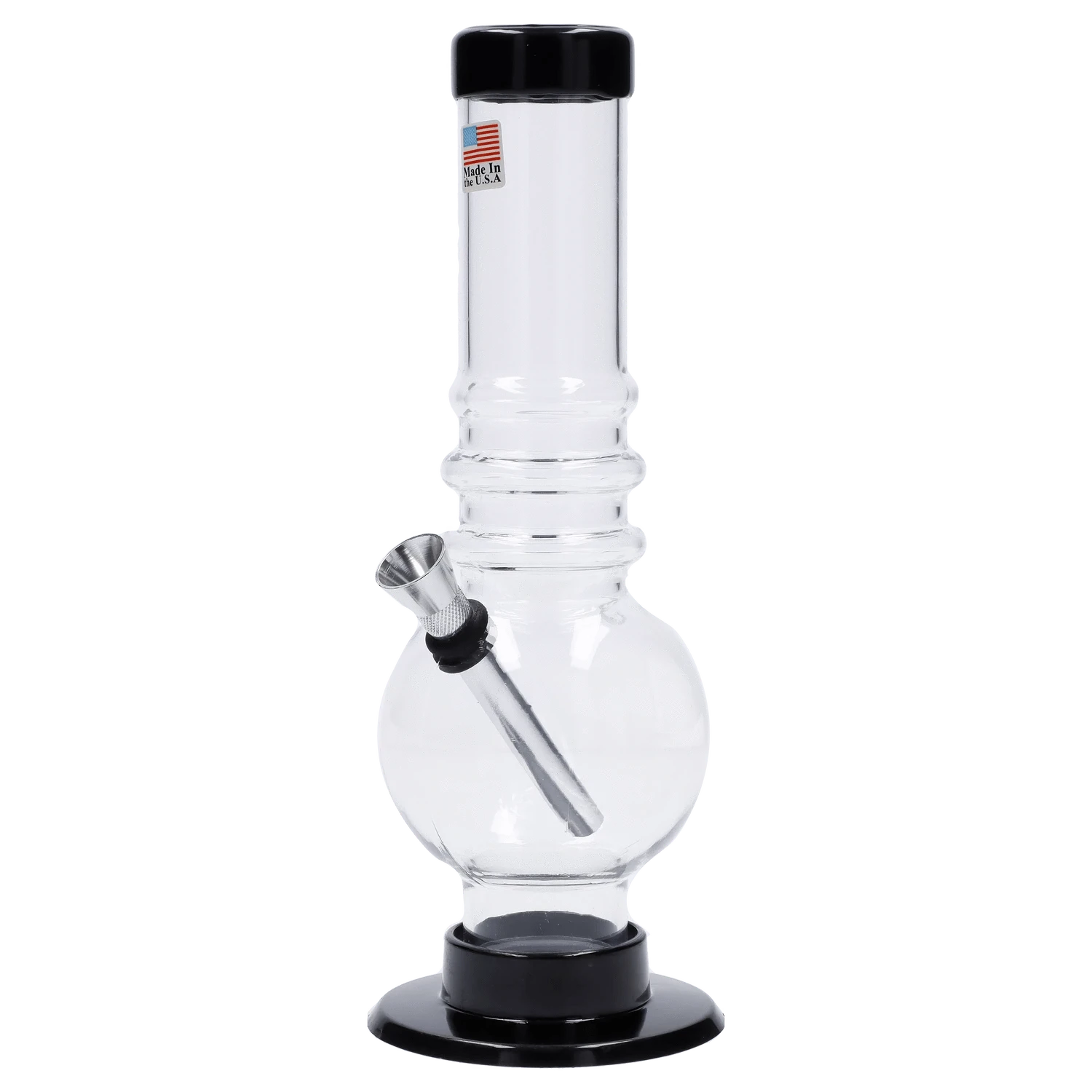 JM Plastic Water Pipe Clear JM Plastics Bubble Base with Grip Acrylic Water Pipe - 9 in.