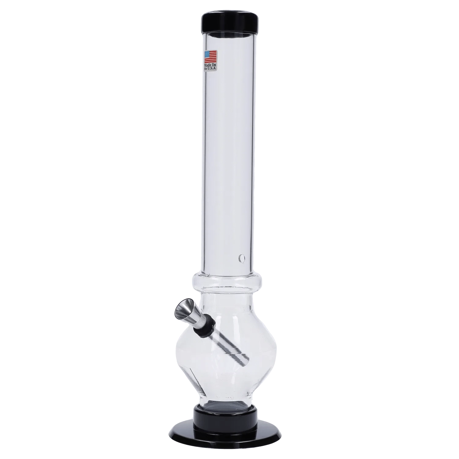 JM Plastic Water Pipe Clear JM Plastics Diamond Base with Carb Hole Water Pipe - 12 in.