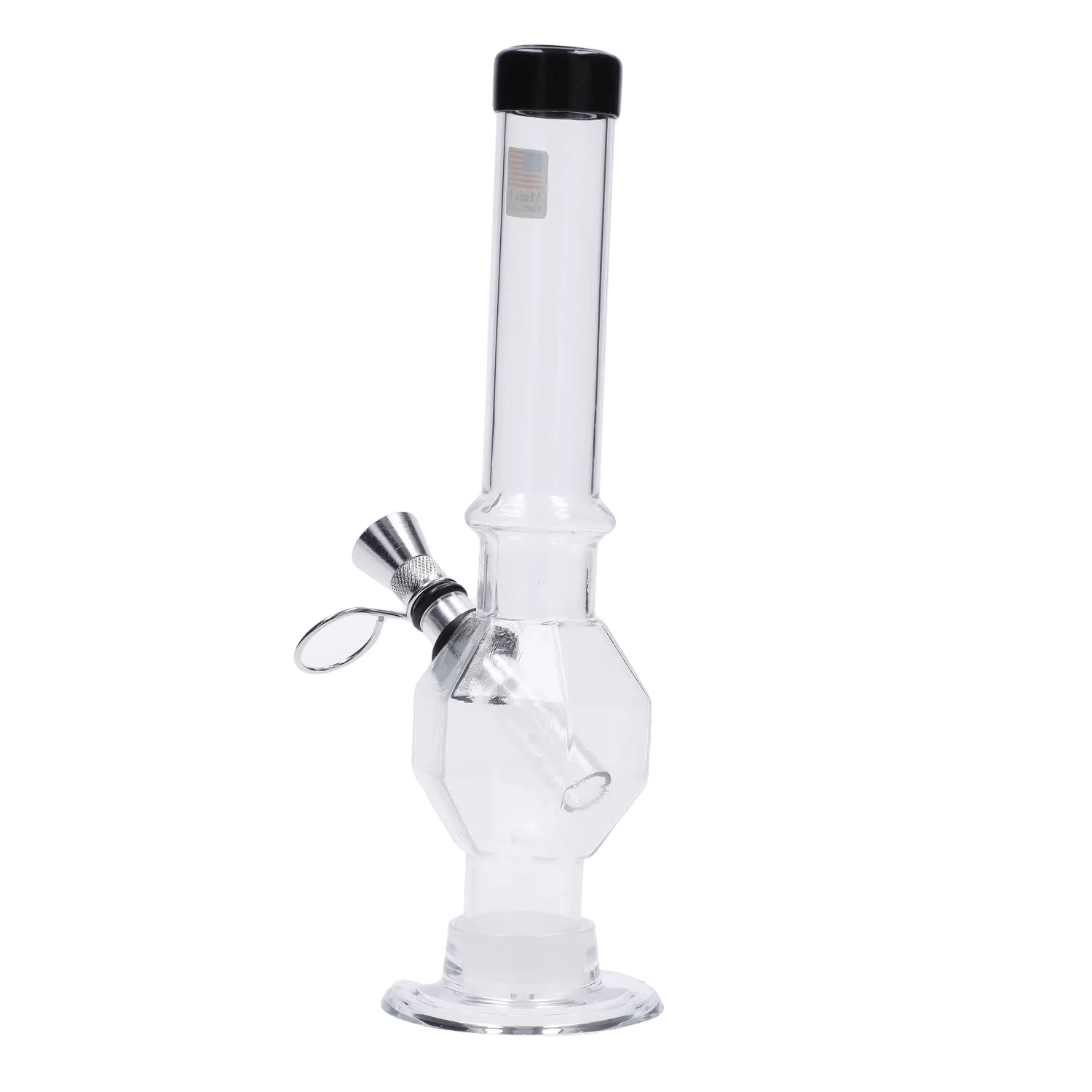JM Plastic Water Pipe Clear JM Plastics Grenade Base with Pull Slide Acrylic Water Pipe - 8 in.