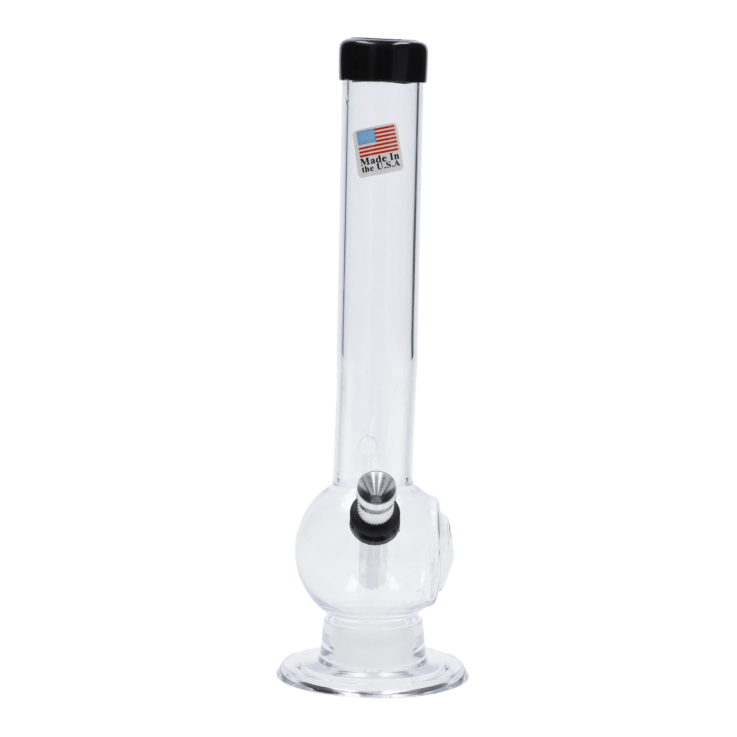JM Plastic Water Pipe Clear JM Plastics Magic 8 Ball Base with Carb Hole Acrylic Water Pipe - 8 in.