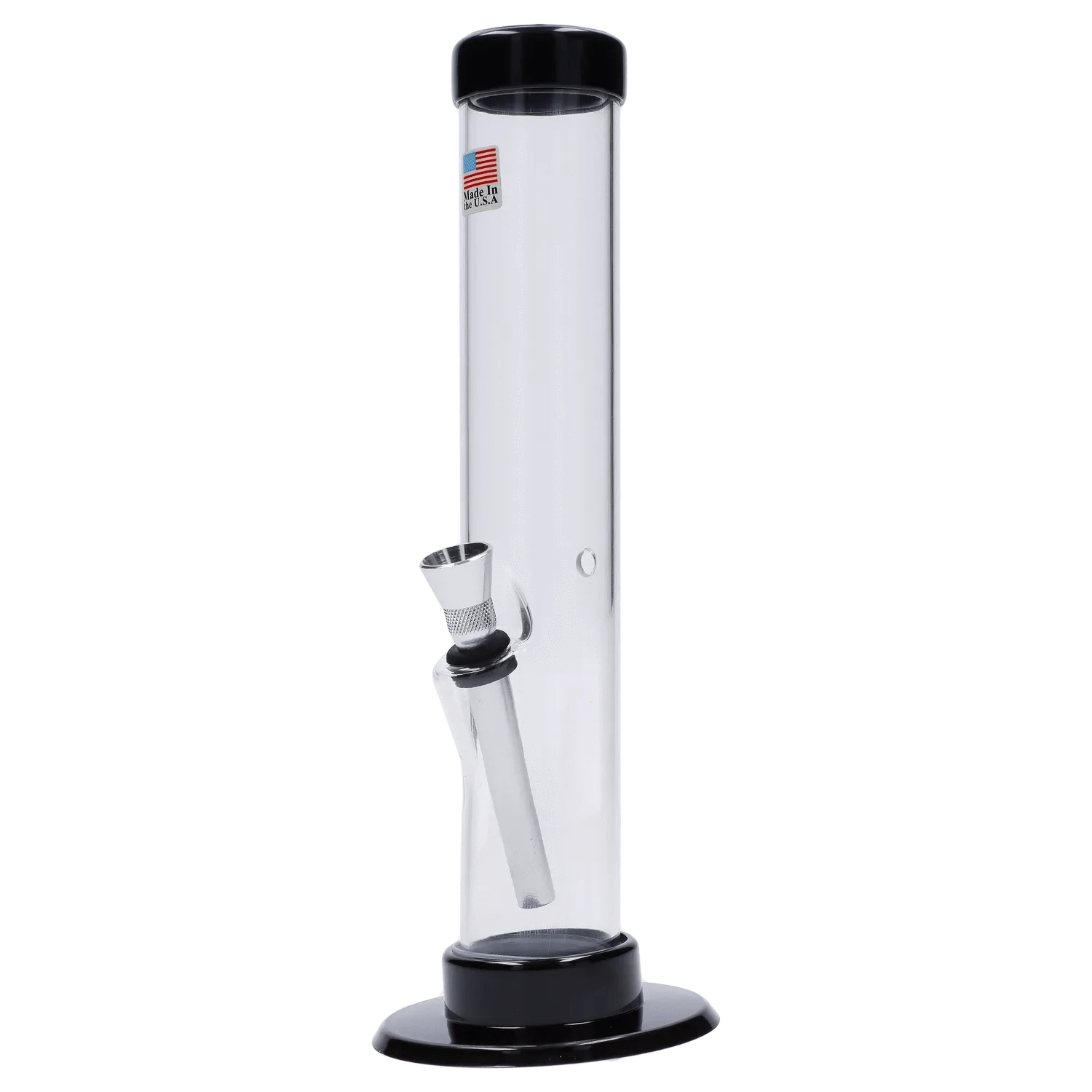 JM Plastic Water Pipe Clear JM Plastics Straight Tube with Carb Hole Acrylic Water Pipe - 9 in.