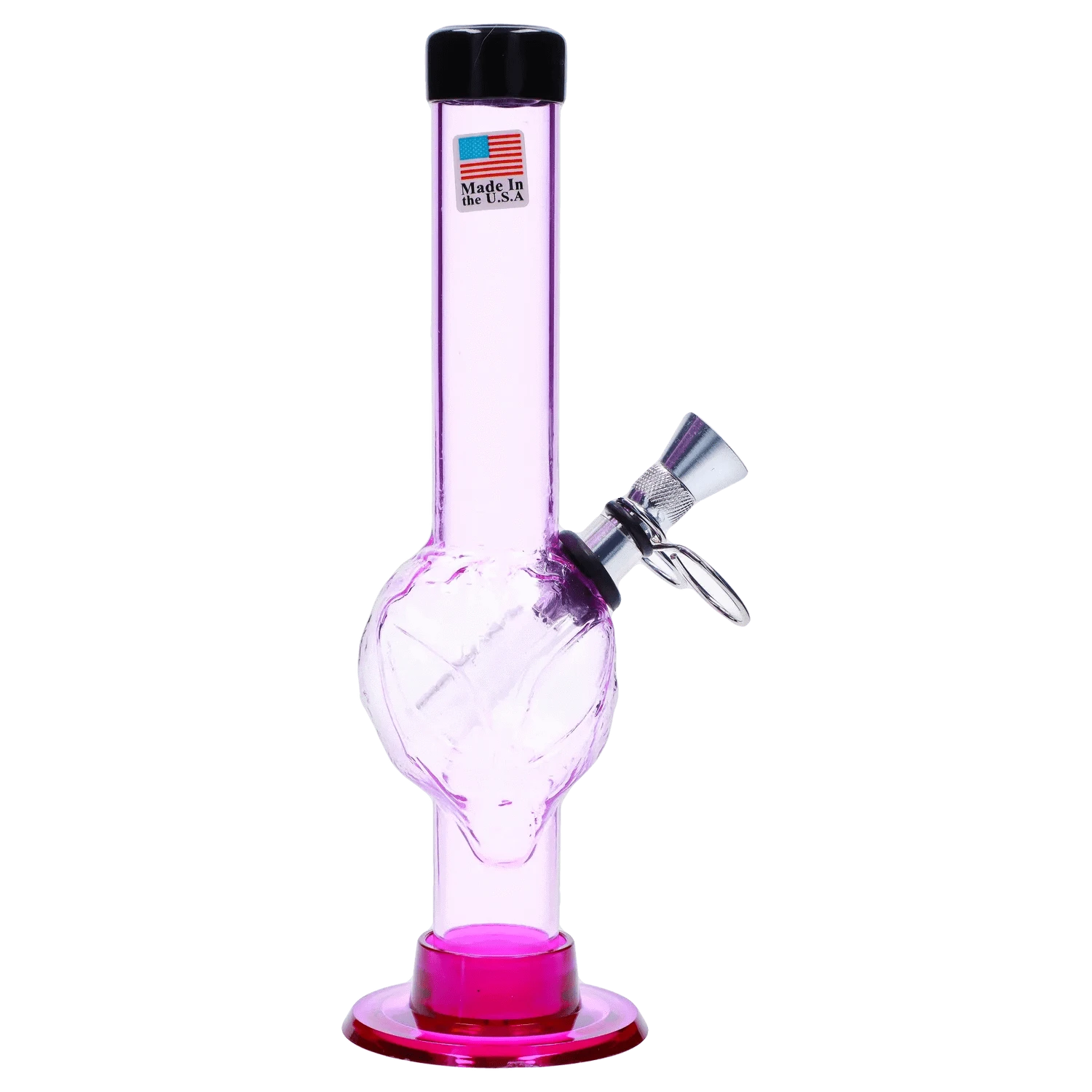 JM Plastic Water Pipe Clear with Purple Tint JM Plastics Alien Base with Pull Slide Acrylic Water Pipe - 8 in.