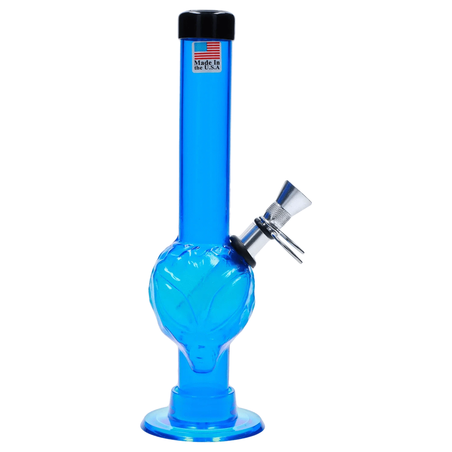 JM Plastic Water Pipe Dark Blue JM Plastics Alien Base with Pull Slide Acrylic Water Pipe - 8 in.