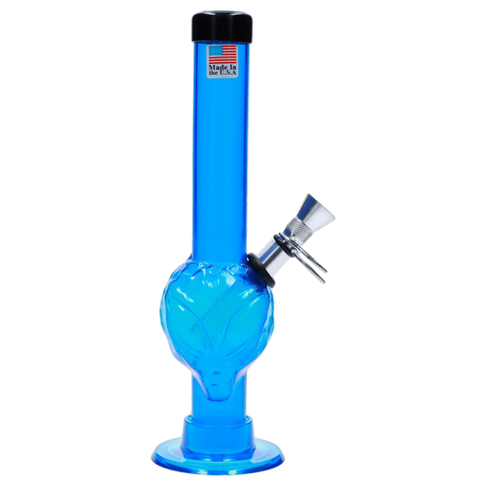 JM Plastic Water Pipe Dark Blue JM Plastics Alien Base with Pull Slide Acrylic Water Pipe - 8 in.