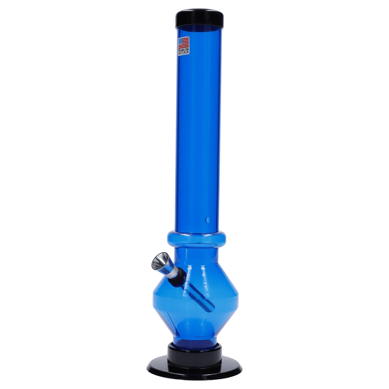 JM Plastic Water Pipe Dark Blue JM Plastics Diamond Base with Carb Hole Water Pipe - 12 in.