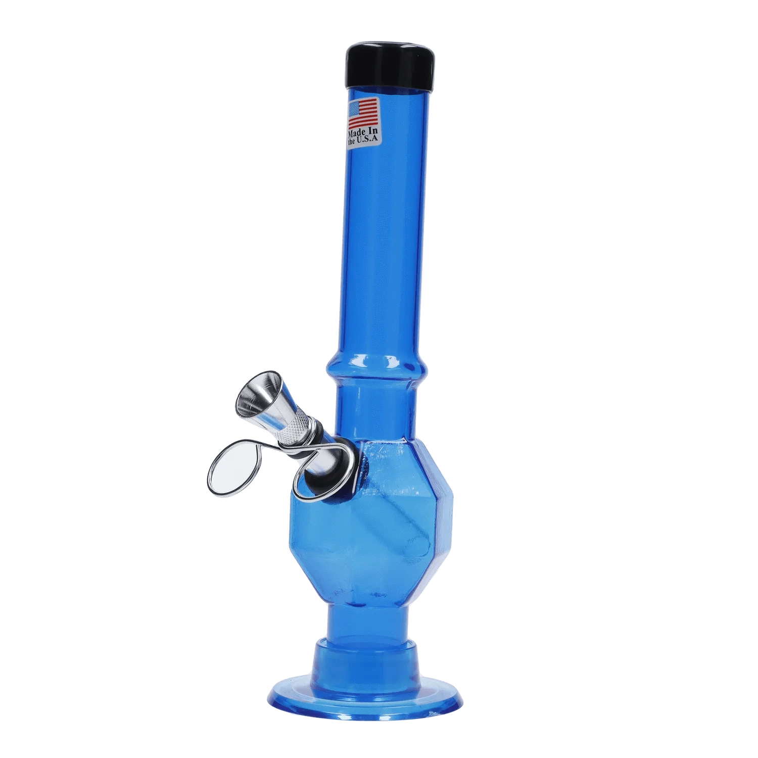 JM Plastic Water Pipe Dark Blue JM Plastics Grenade Base with Pull Slide Acrylic Water Pipe - 8 in.