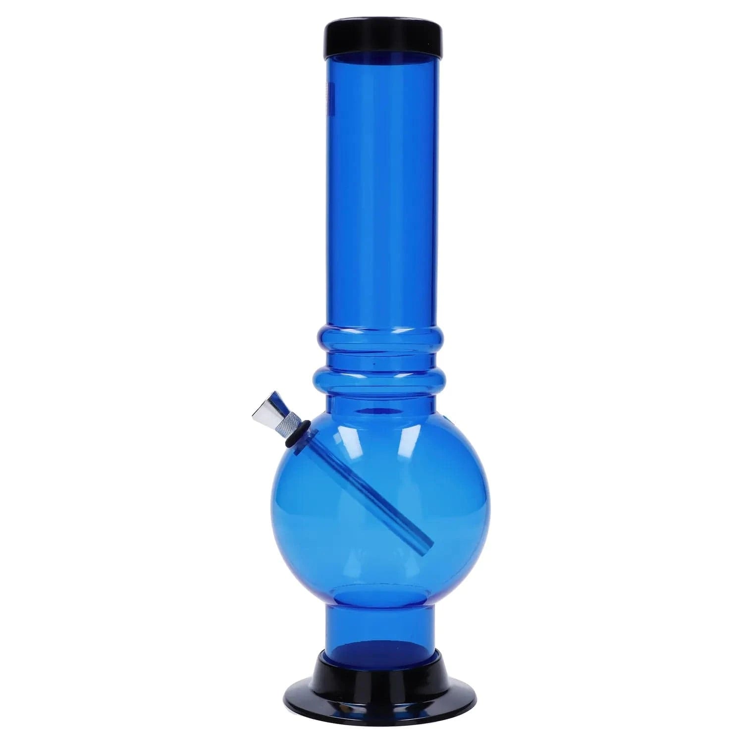 JM Plastic Water Pipe Dark Blue JM Plastics Large Bubble Base with Grip Acrylic Water Pipe - 12 in.