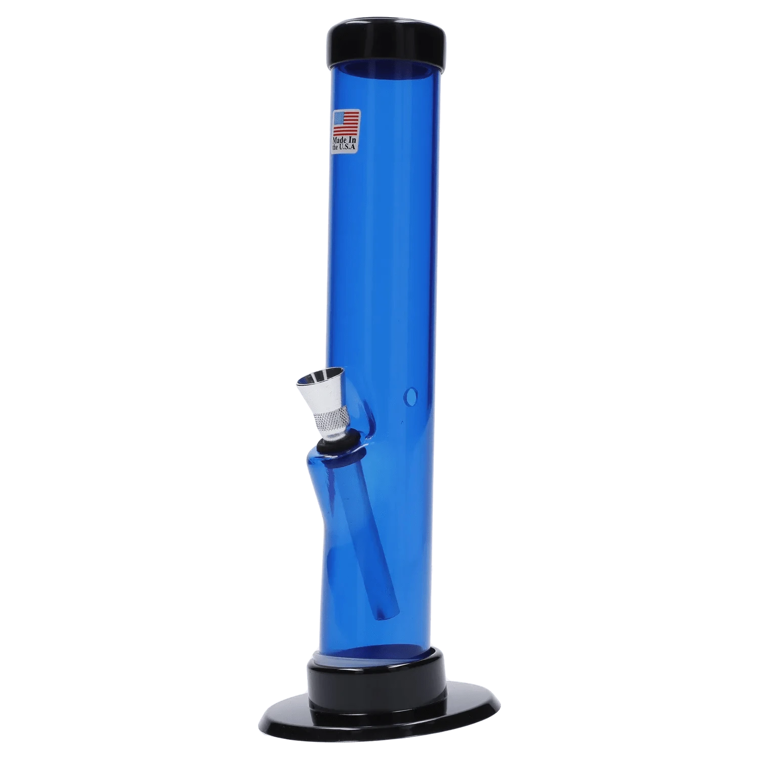 JM Plastic Water Pipe Dark Blue JM Plastics Straight Tube with Carb Hole Acrylic Water Pipe - 9 in.