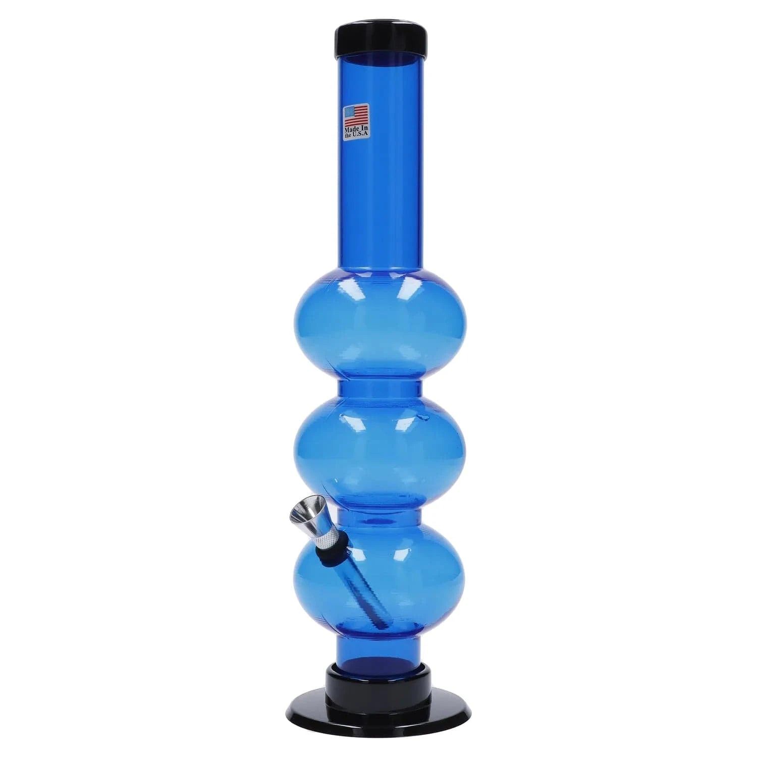 JM Plastic Water Pipe Dark Blue JM Plastics Triple Bubble Acrylic Water Pipe - 12 in.