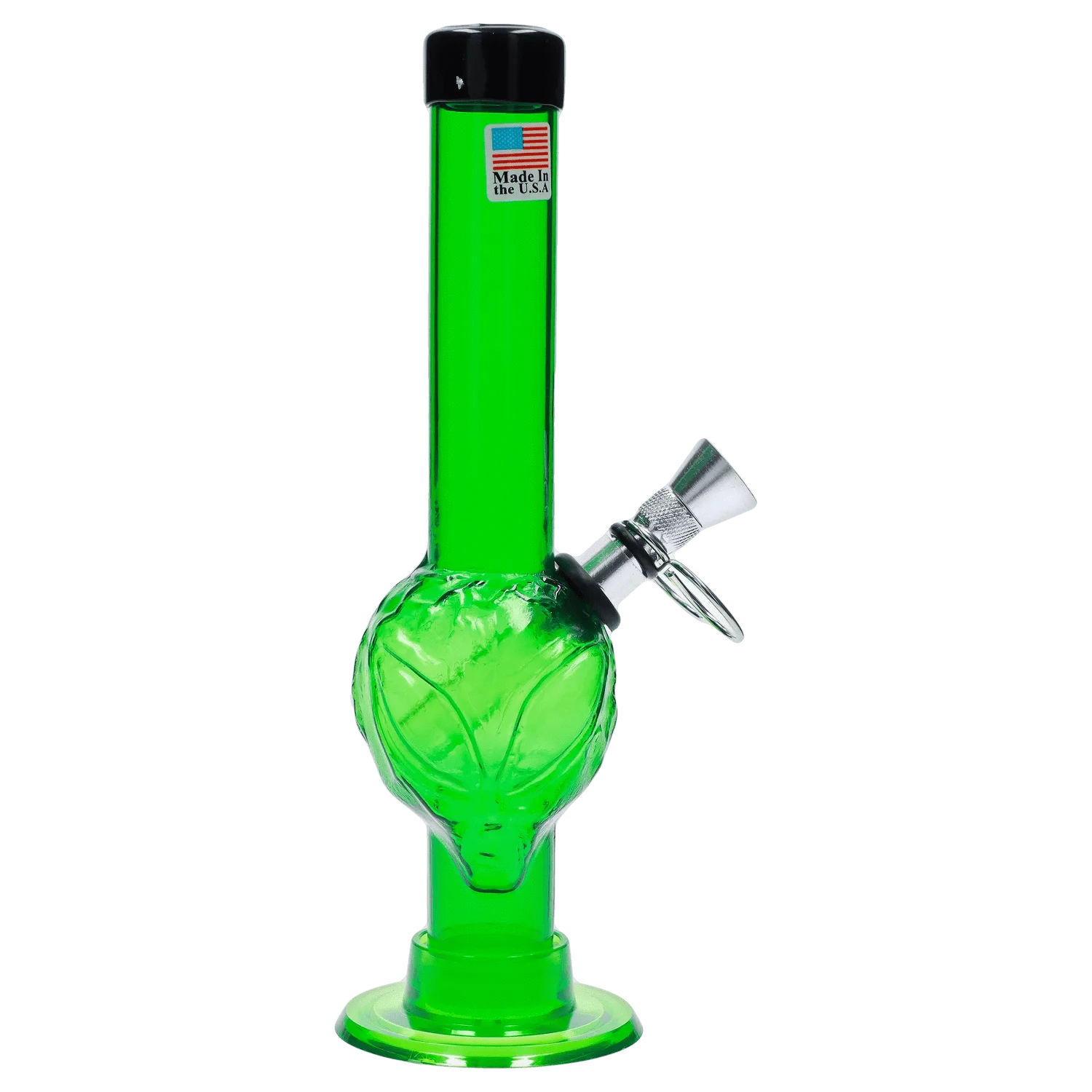JM Plastic Water Pipe Dark Green JM Plastics Alien Base with Pull Slide Acrylic Water Pipe - 8 in.