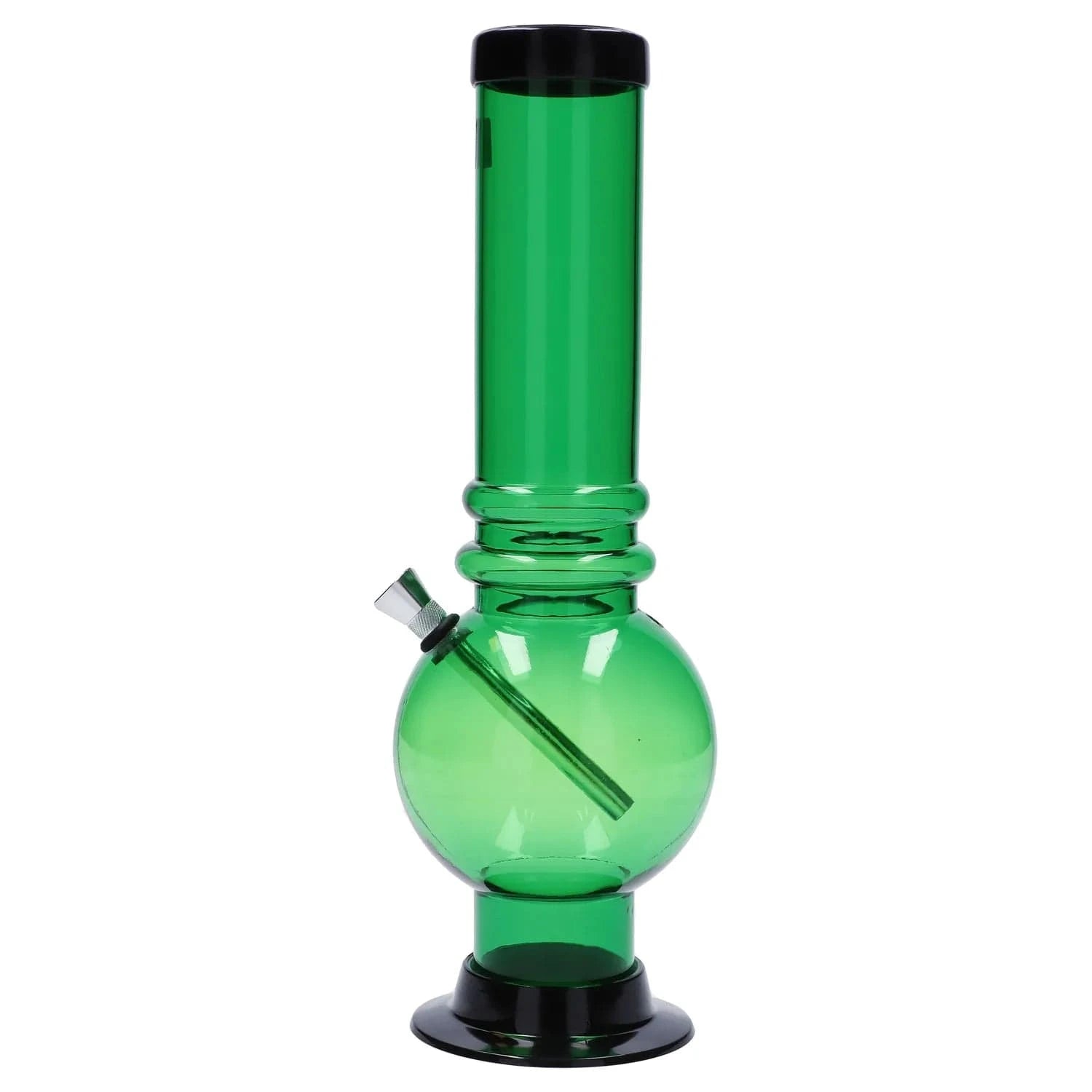 JM Plastic Water Pipe Dark Green JM Plastics Large Bubble Base with Grip Acrylic Water Pipe - 12 in.